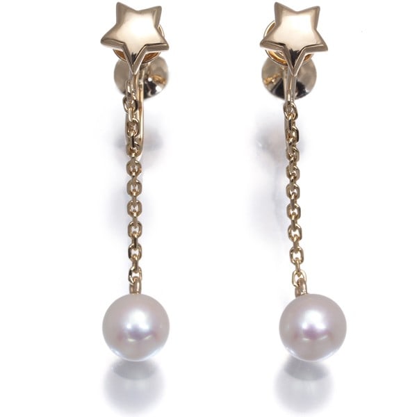 Tasaki Earrings Akoya Pearl 5.9Mm Star Solitaire 14K 585 Yellow Gold: Tasaki Earrings Akoya Pearl 5.9Mm Star Solitaire 14K 585 Yellow Gold 14K yellow gold Akoya pearl earrings with a stunning 5.9mm star solitaire design, showcasing the elegance and sophistication of cul