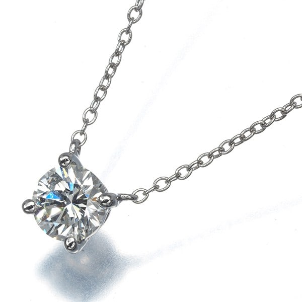 Diamond solitaire necklace 0.6ct platinum 950 Tiffany & Co.: Diamond solitaire necklace 0.6ct platinum 950 Tiffany & Co. Tiffany & Co.'s platinum solitaire necklace showcases a stunning 0.6ct natural diamond, approximately 5.5mm in diameter, carefully set in a 