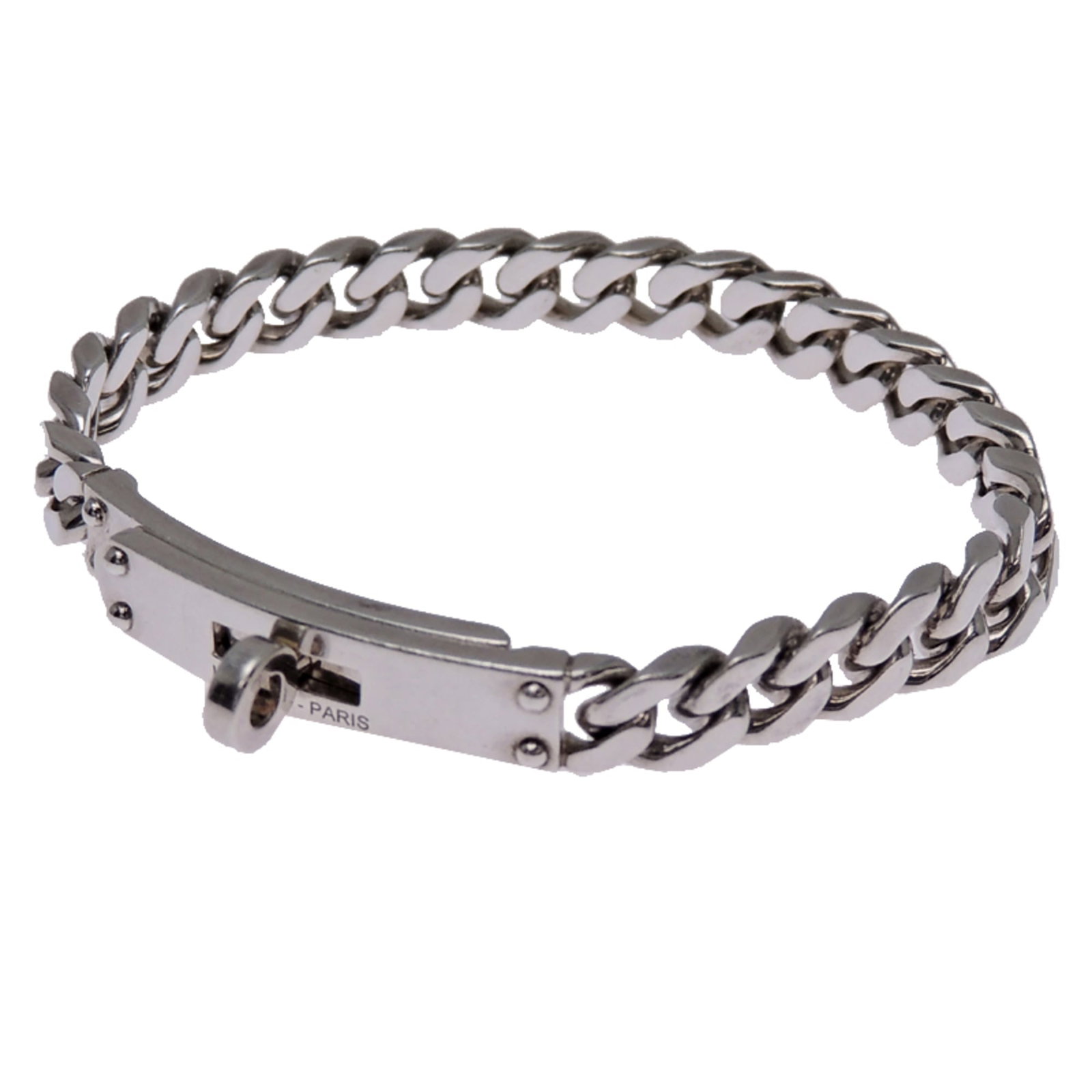 Hermes charm bracelet silver 925: Hermes charm bracelet silver 925 Silver 925 charm bracelet from Hermes, featuring a sleek and sophisticated design. This elegant piece measures 16.8cm in length, making it a stylish accessory for