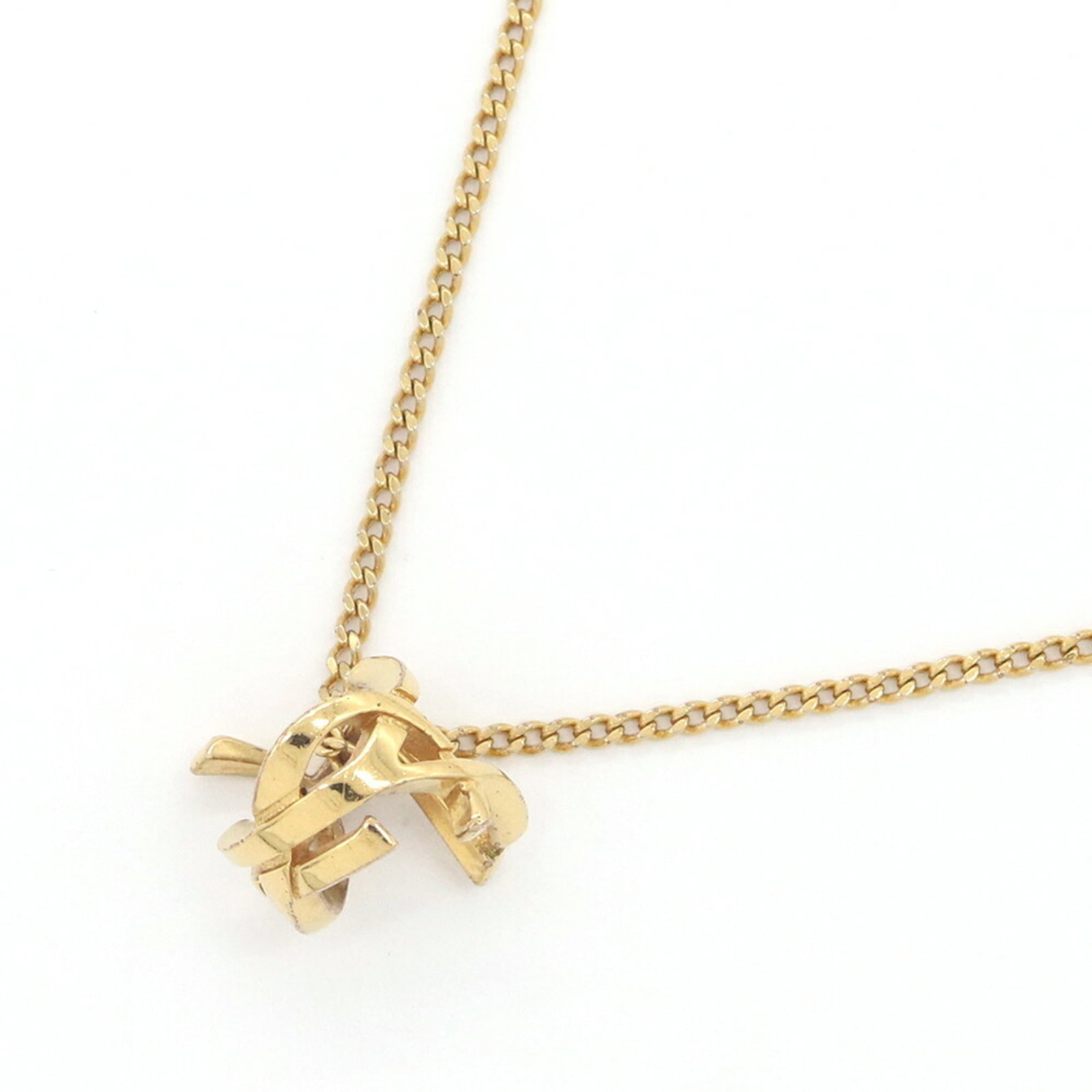 Yves Saint Laurent Saint Laurent Monogram Twist Necklace 651779 Gold Metal Pendant Ysl Women'S (1 of 6)