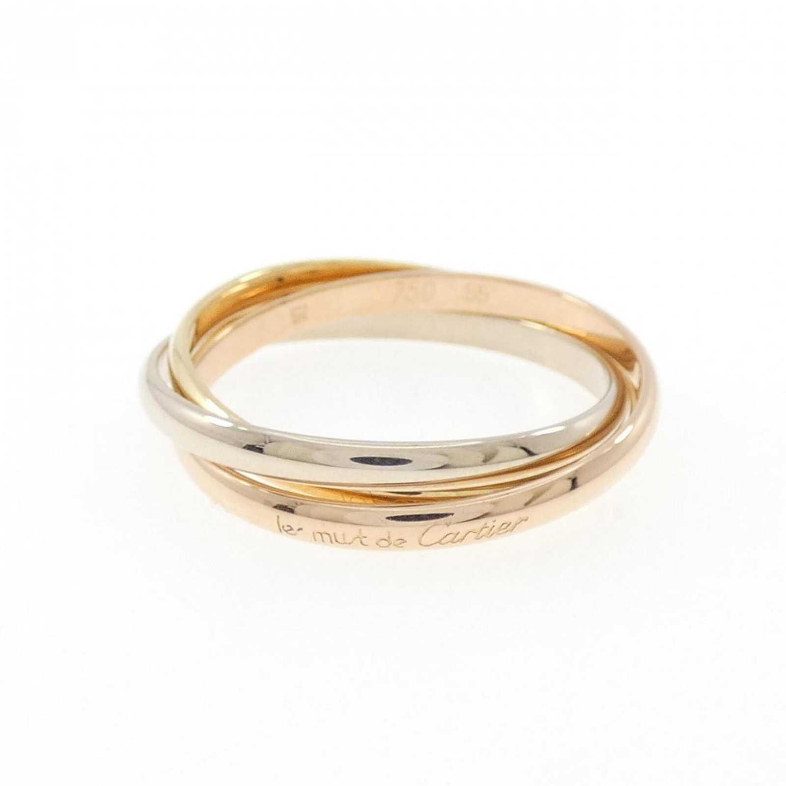 Pink Gold Cartier Yellow Ring Band Gold (18K) White: Pink Gold Cartier Yellow Ring Band Gold (18K) White Pink gold Cartier band ring features 18K white and yellow gold. The ring bears a signature, made from pink gold (18K), white gold (18K), and yellow 