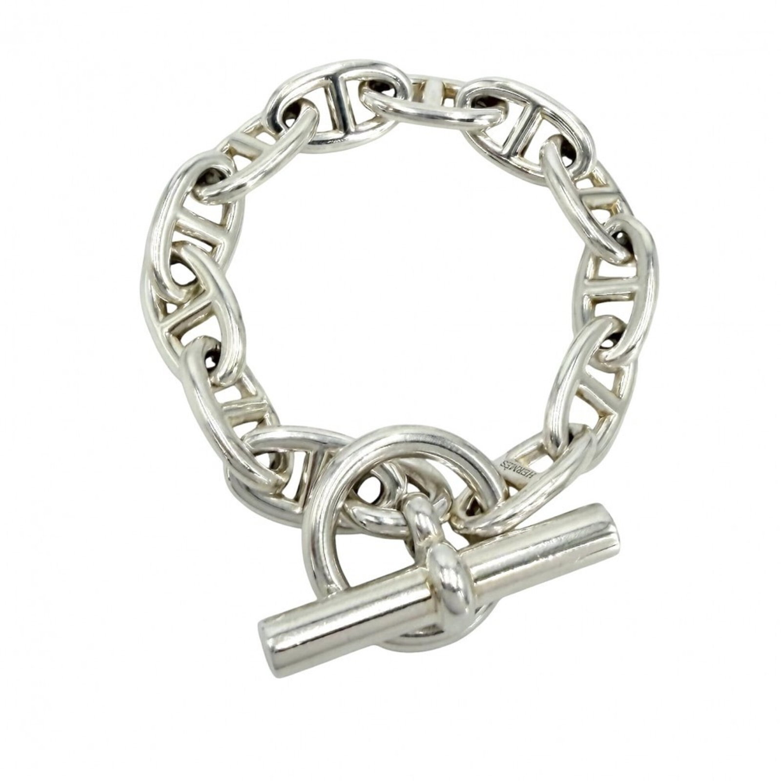 Hermes charm bracelet silver 925: Hermes charm bracelet silver 925 Silver 925 Hermes charm bracelet with a sleek and modern design, measuring 16cm in length and featuring a slim profile of just 1cm wide. This stylish accessory boasts 