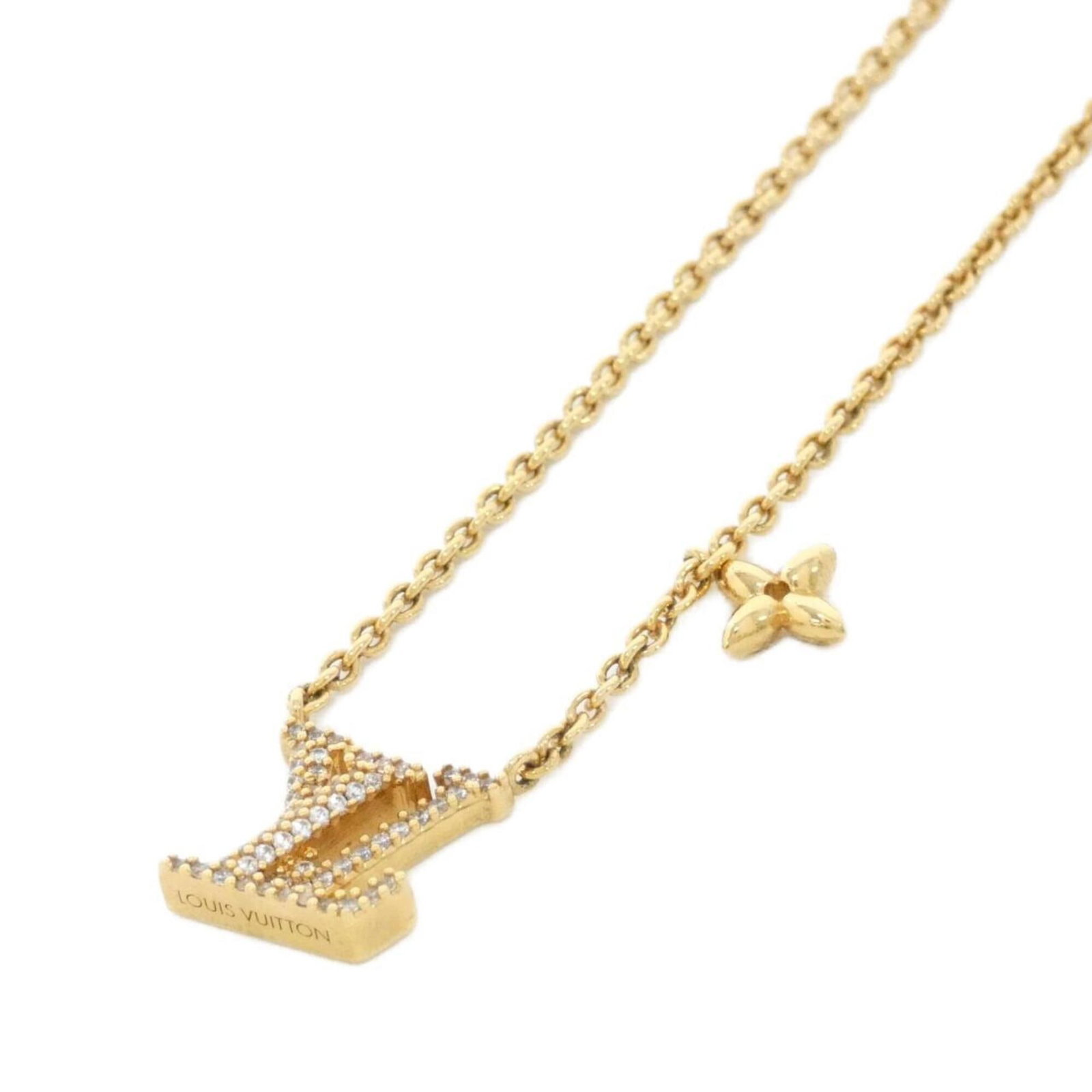 Iconic Louis Vuitton Necklace M00596: Iconic Louis Vuitton Necklace M00596 The Louis Vuitton M00596 necklace boasts a sleek gold design, featuring a 12mm x 12mm pendant that adds a touch of sophistication to any outfit. With a adjustable