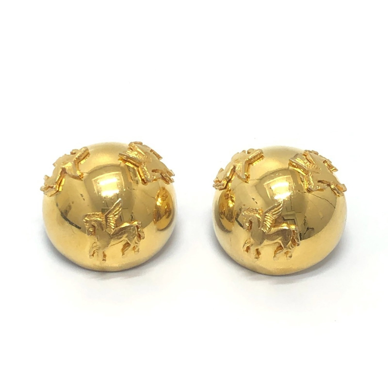 Earrings Metal Clip Hermes: Earrings Metal Clip Hermes Gold Metal Clip Earrings from Hermes, featuring a classic design with a diameter of 29mm. Made from high-quality metal, these vintage clip earrings are a timeless accessory 