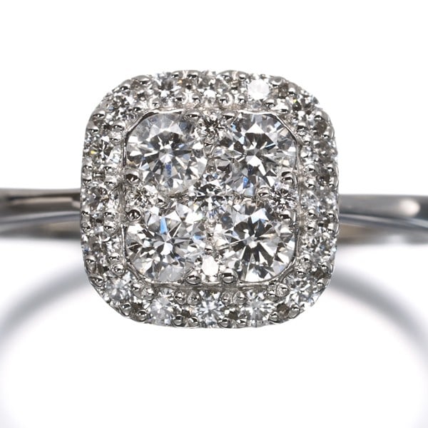 Platinum 0.50Ct Square Diamond Ring - 2