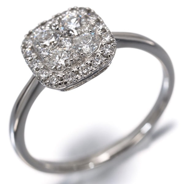 Platinum 0.50Ct Square Diamond Ring - 3