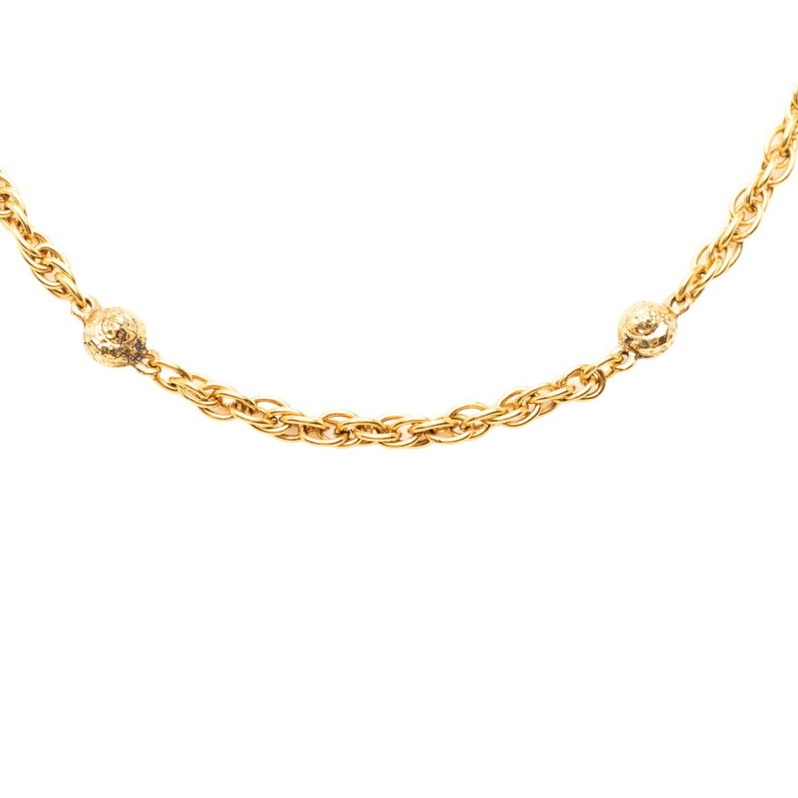 Gold Plated Women's Long Necklace by Chanel: Gold Plated Women's Long Necklace by Chanel Gold Plated Women's Long Necklace by Chanel features a gold plated pendant measuring 9.1mm x 9.1mm, suspended from a chain with a neck circumference of 91 c