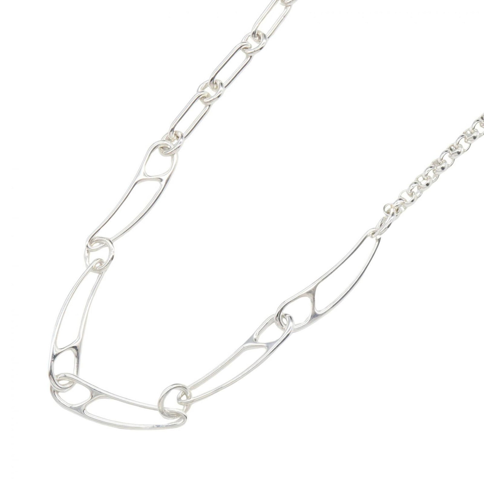 Hermes Chaine D'Ancre Punk Necklace Sterling Silver 925 Women'S Jewelry Tone (1 of 5)