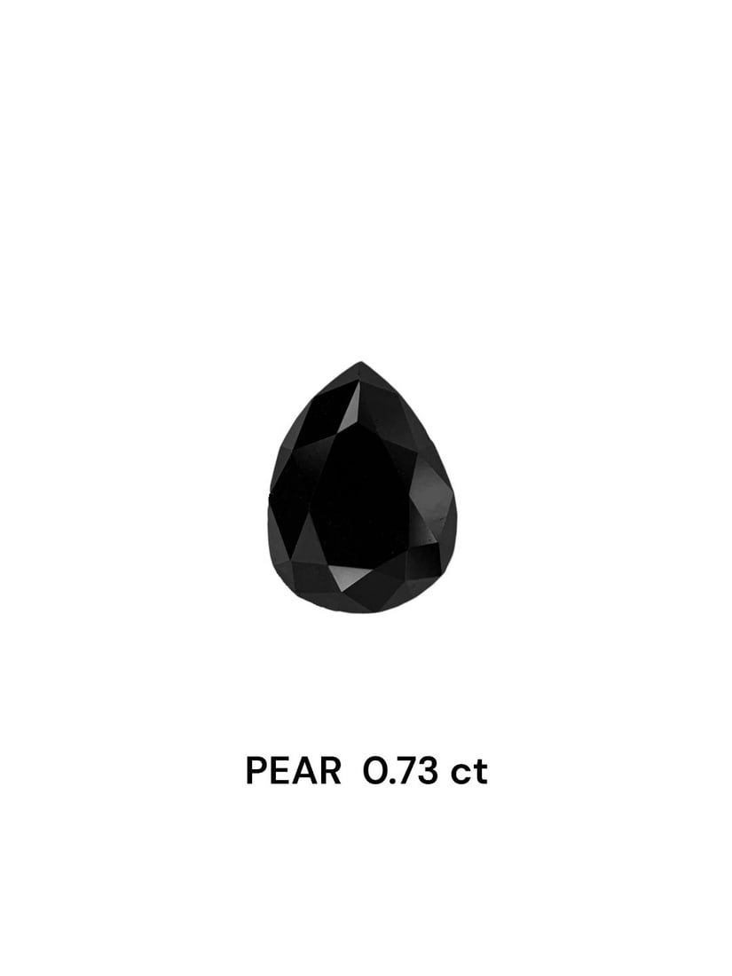 Pear 0.73ct Fancy Black VVS2 - Loose Natural Diamond: Pear 0.73ct Fancy Black VVS2 - Loose Natural Diamond 0.73ct Fancy Black VVS2 - A rare and striking natural diamond, boasting an EX polish and symmetry, and certified with a clarity grade of VVS2. Its 