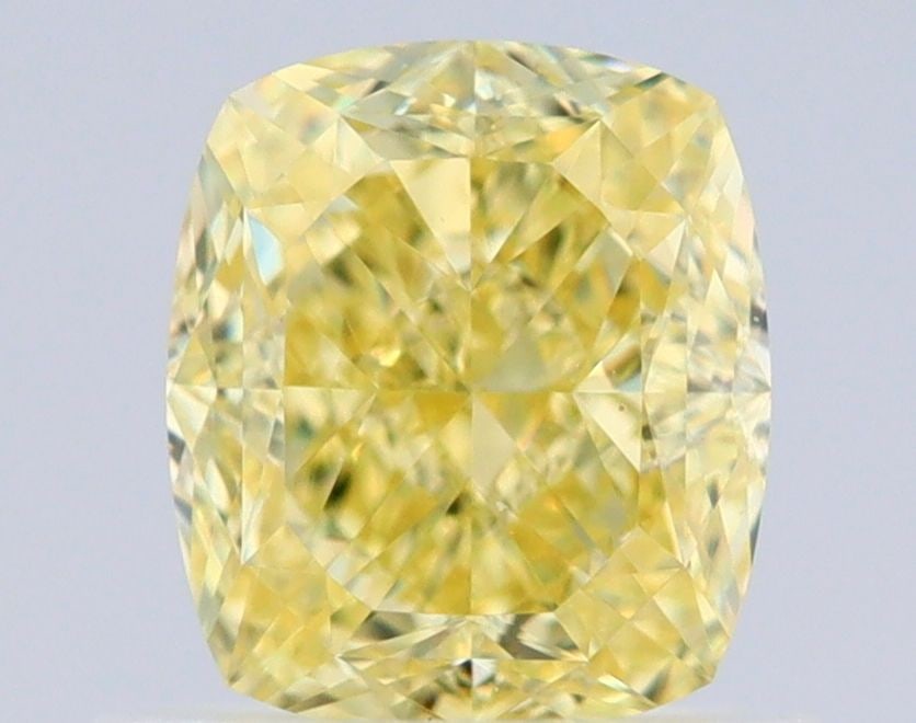GIA Cushion Brilliant 0.86ct Fancy Yellow VVS2 - Loose Natural Diamond: GIA Cushion Brilliant 0.86ct Fancy Yellow VVS2 - Loose Natural Diamond GIA certified, this cushion brilliant diamond boasts an impressive 0.86 carat weight and Fancy Yellow color, showcasing its uniqu