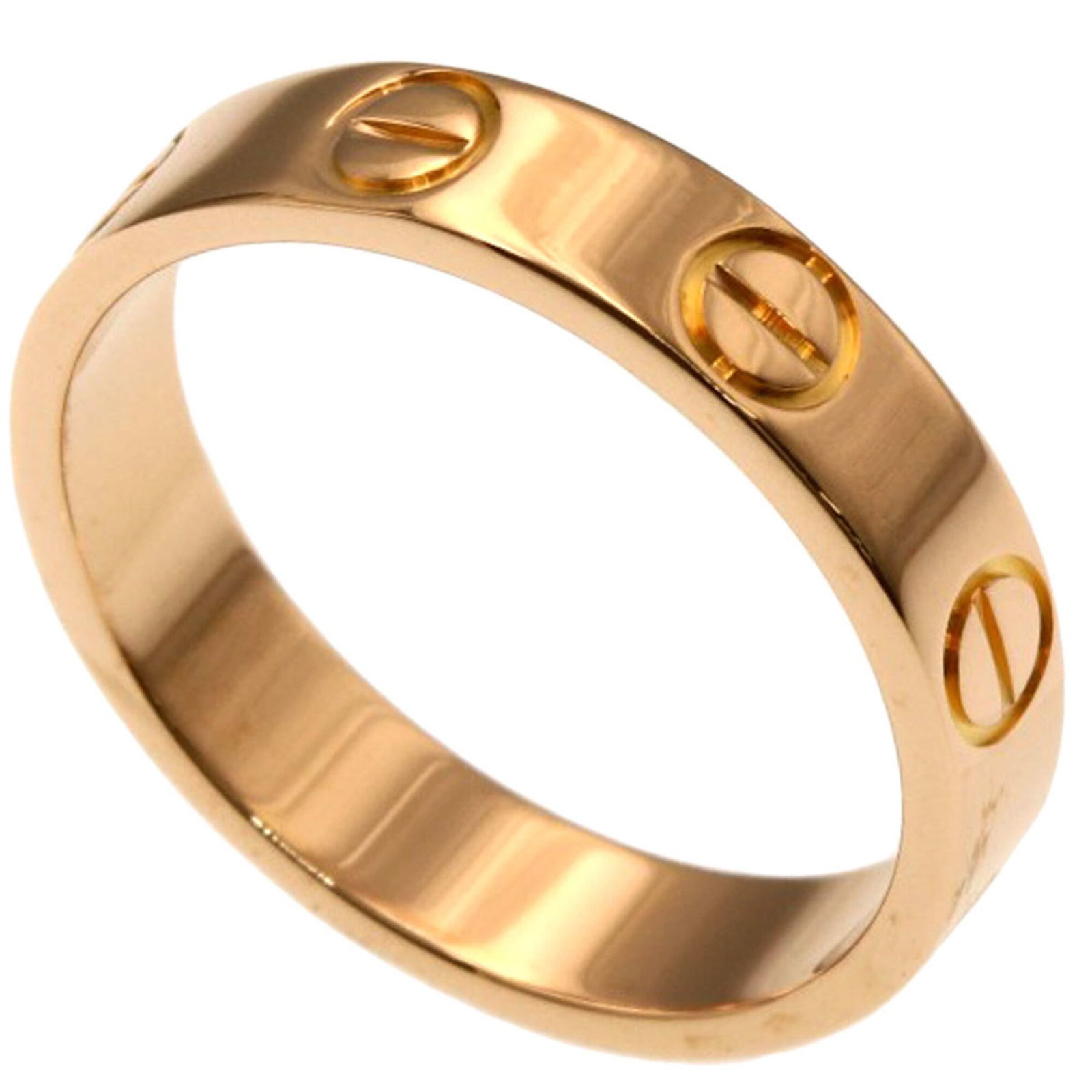 Pink Gold Cartier Ring Band: Pink Gold Cartier Ring Band Pink Gold Cartier Ring Band, crafted from 18K pink gold, features a classic design with a sleek and sophisticated aesthetic. This elegant band is available in US size 3.5 f