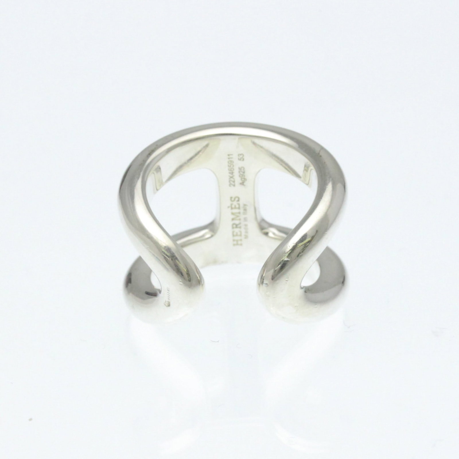 Silver ring band Hermes - 3