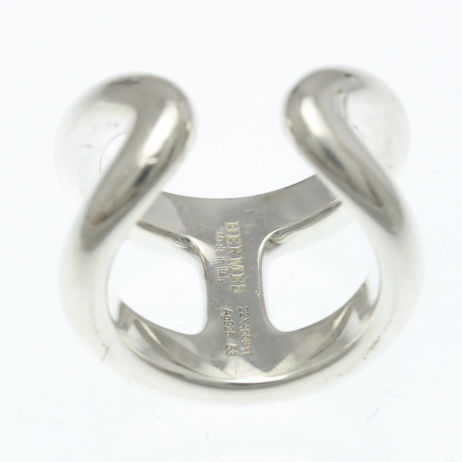 Silver ring band Hermes - 5