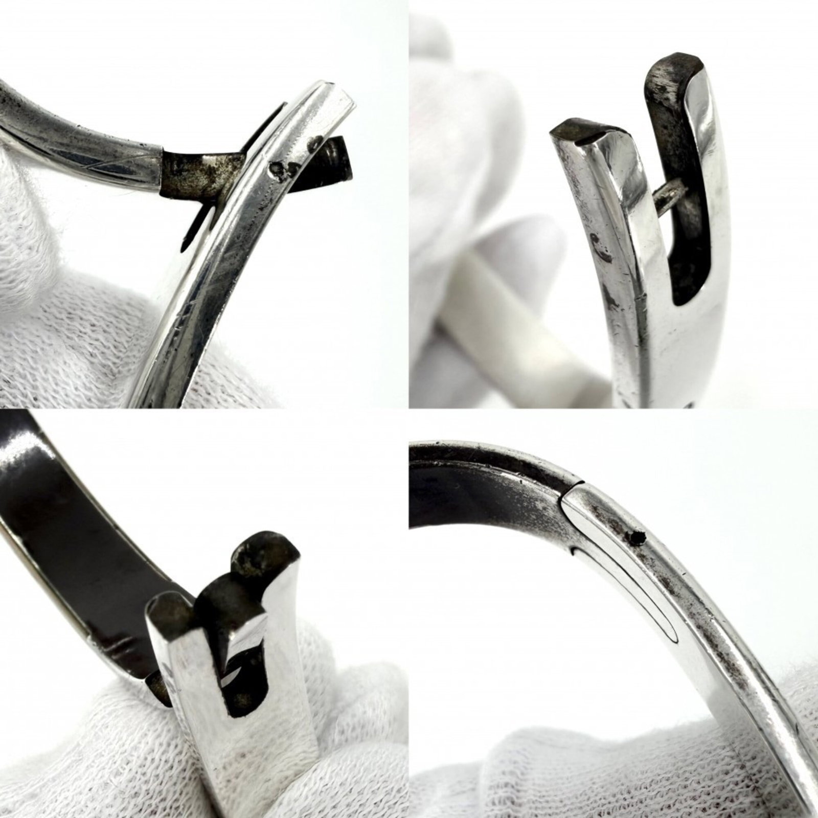 Silver Bronze Bangle Hermes - 7