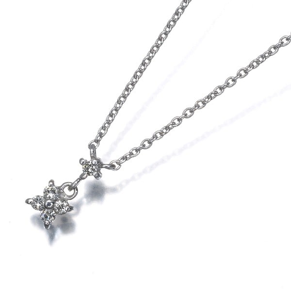 Diamond flower necklace gold white 18k vendome: Diamond flower necklace gold white 18k vendome 18k white gold Vendome diamond flower necklace boasts an elegant design with a natural style, featuring a pendant made from high-quality 18K metal. The n