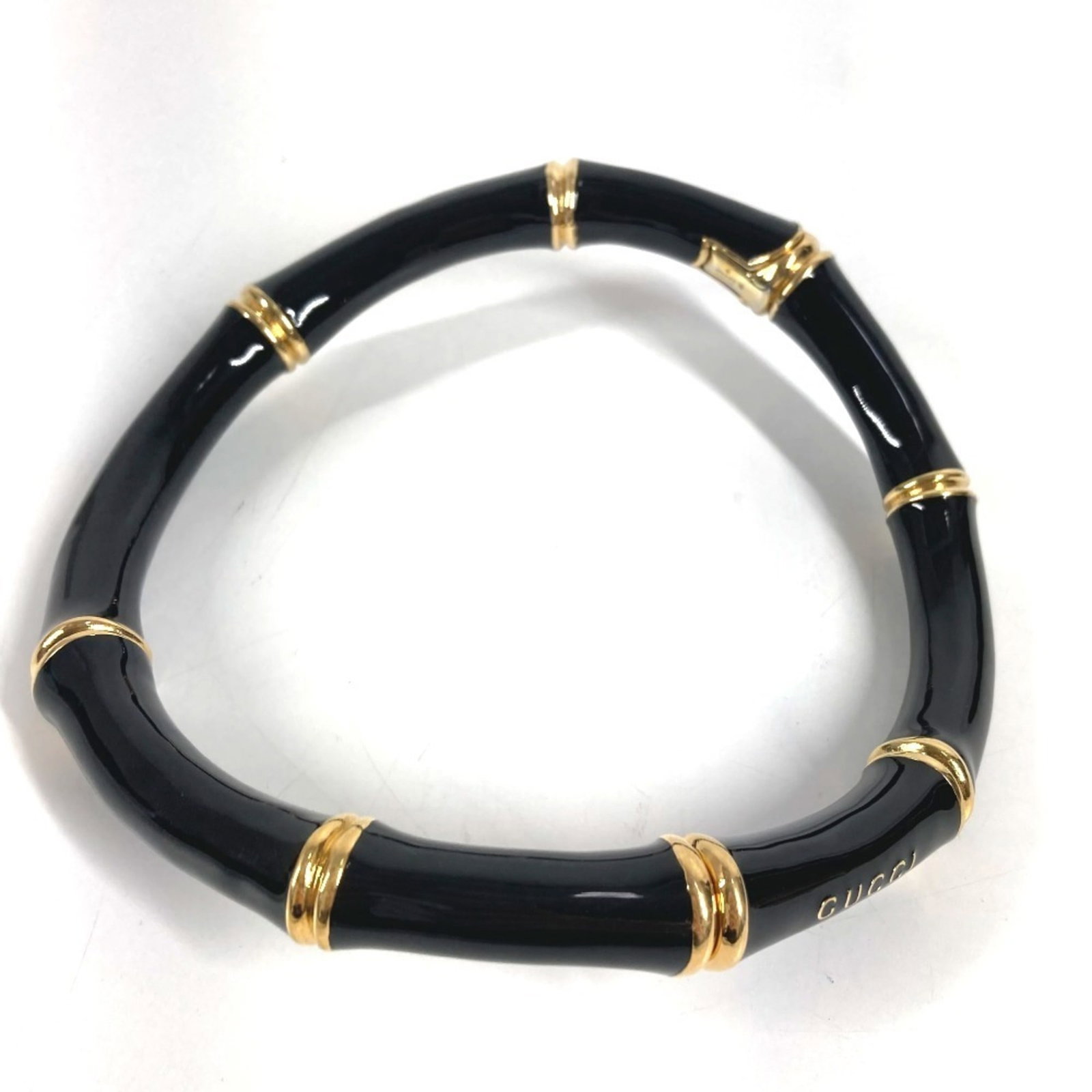 Gucci 830377 25Ss Bamboo Logo Choker Accessory Jewelry Necklace Aluminum Men'S Women'S Black: Gucci 830377 25Ss Bamboo Logo Choker Accessory Jewelry Necklace Aluminum Men'S Women'S Black Aluminum Gucci logo choker necklace with a sleek black finish, featuring the iconic Bamboo logo. Made from 