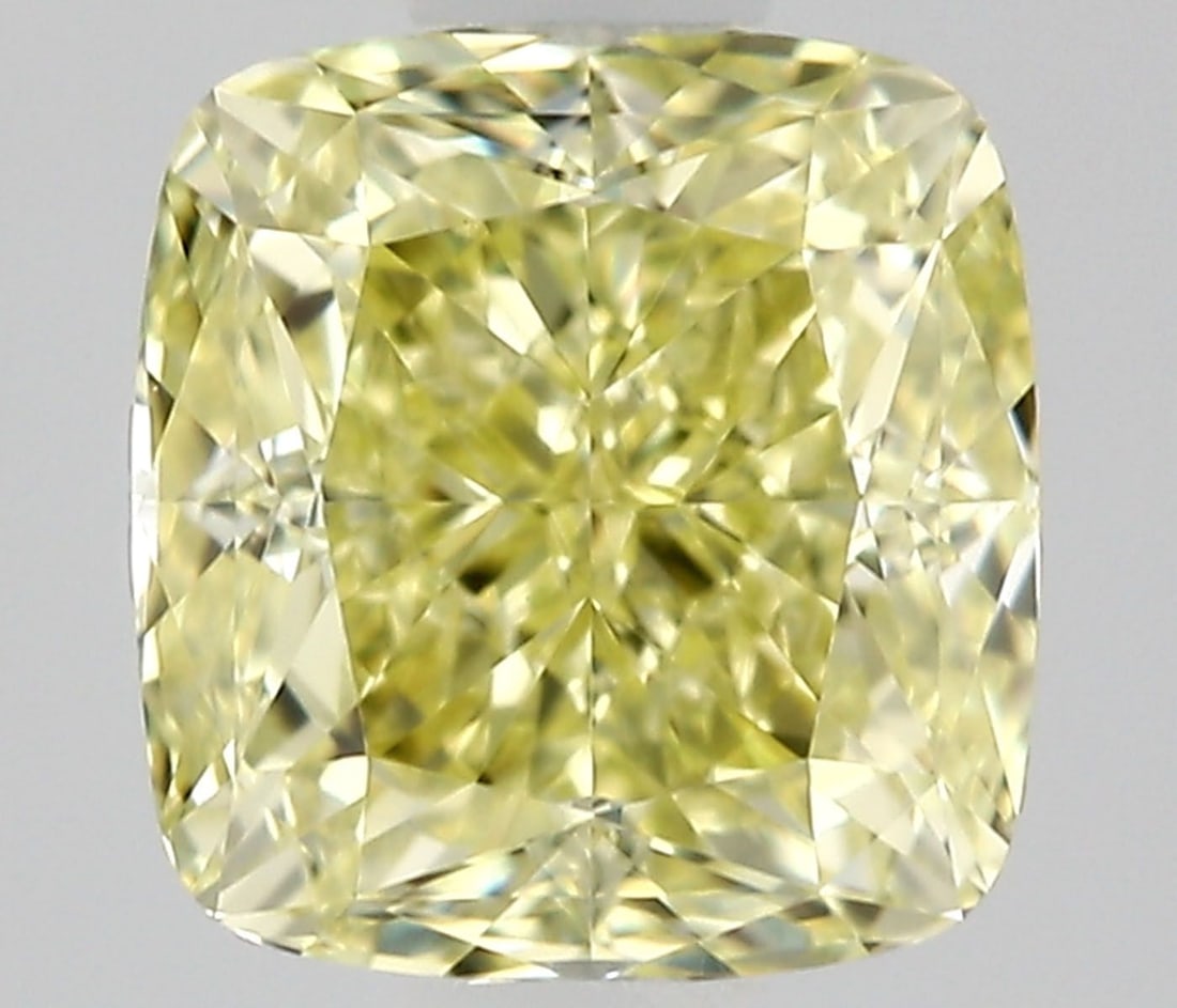 GIA Cushion Modified 0.85ct Fancy Yellow VVS1 - Loose Natural Diamond: GIA Cushion Modified 0.85ct Fancy Yellow VVS1 - Loose Natural Diamond 0.85ct Fancy Yellow VVS1 - Loose Natural Diamond with EX Polish and VG Symmetry, certified by the Gemological Institute of America