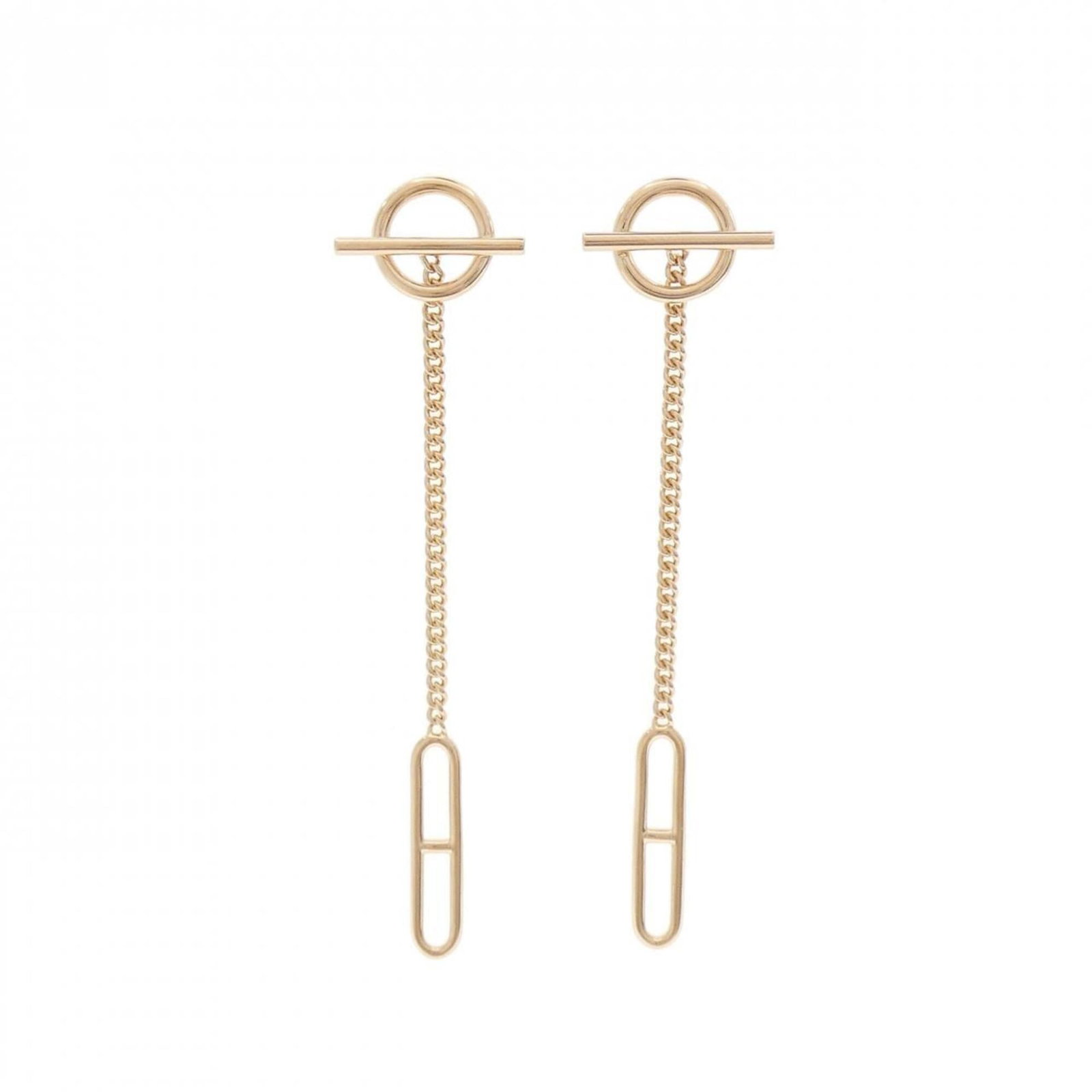 Hermes Stud Earrings Pink Gold (18K): Hermes Stud Earrings Pink Gold (18K) Pink gold (18K) stud earrings from Hermes, featuring a sleek and sophisticated design. With their elegant size and refined material, these earrings are sure to