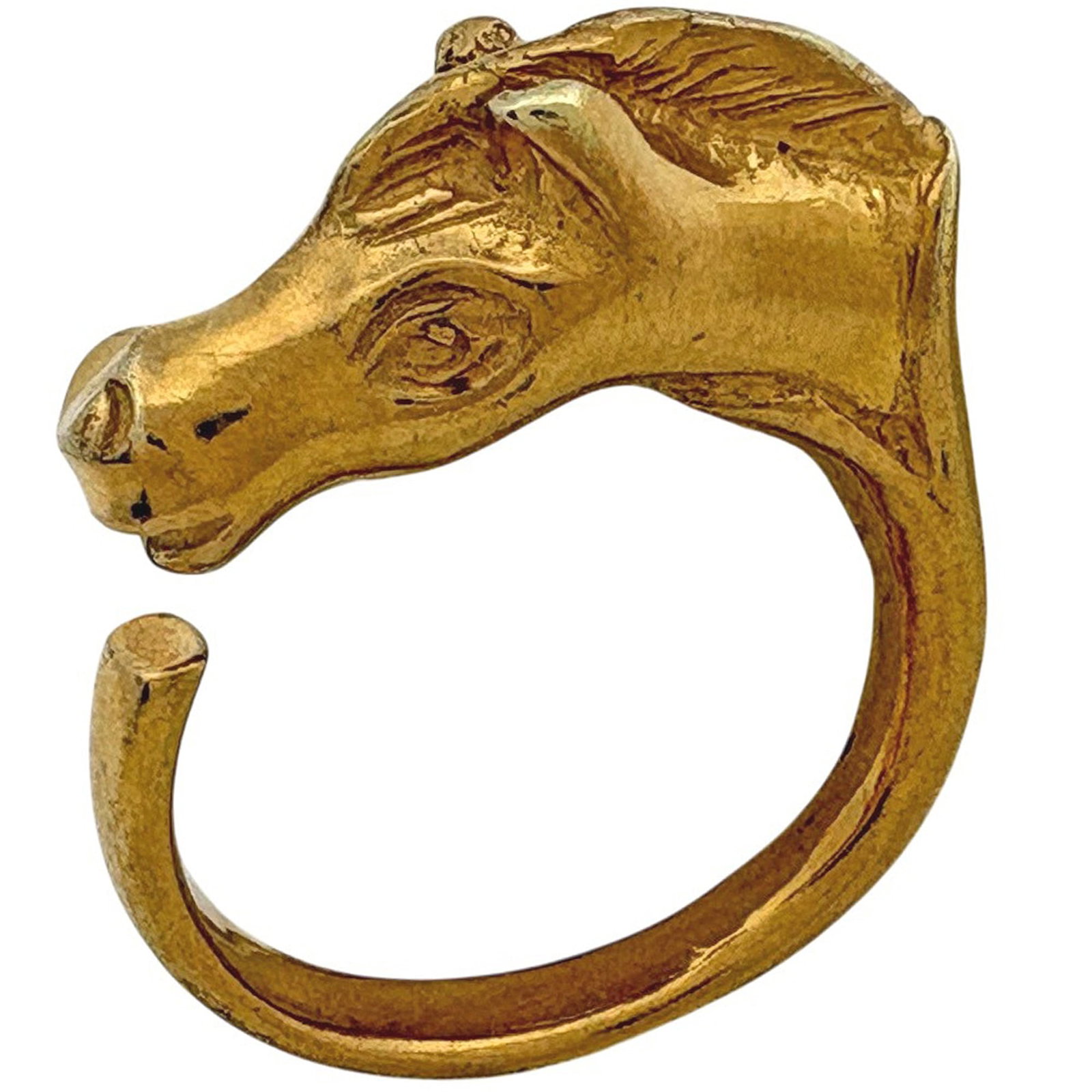 Hermes Band Ring Gold Plating: Hermes Band Ring Gold Plating Gold plating on a sleek band ring from Hermes, available in US size 5.5. This women's band ring features gold plating and is made from high-quality materials. A stylish