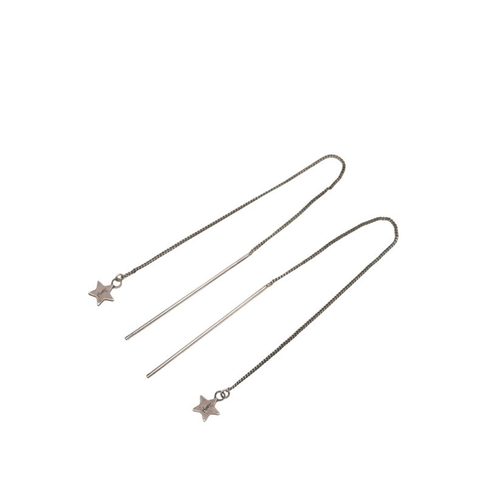 Yves Saint Laurent Drop Earrings Metal: Yves Saint Laurent Drop Earrings Metal Yves Saint Laurent Drop Earrings Metal - A sleek and sophisticated silver drop earring from the renowned French fashion brand. The elegant design showcases the