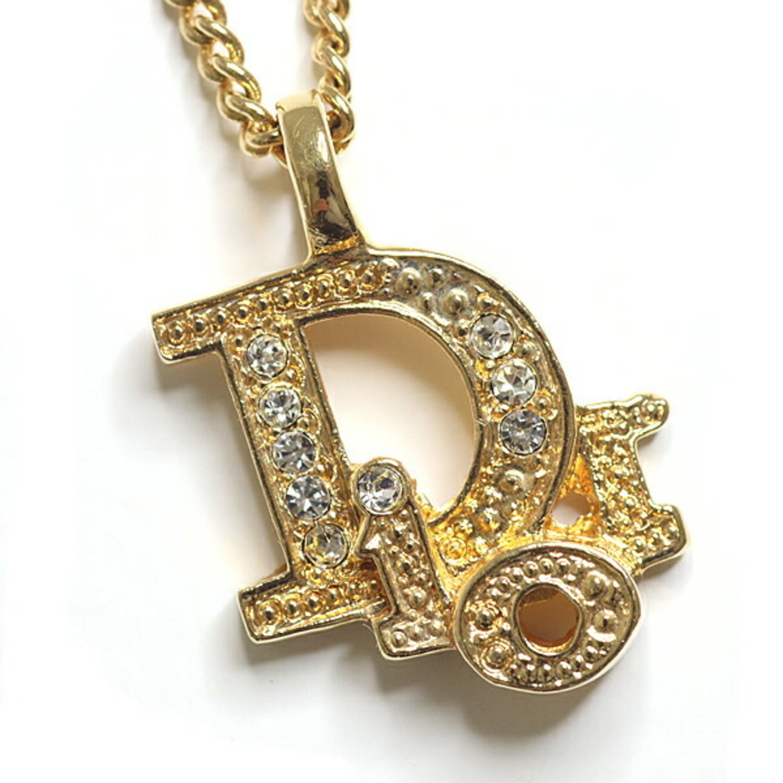 Christian Dior rhinestone costume gold necklace (1 of 6)