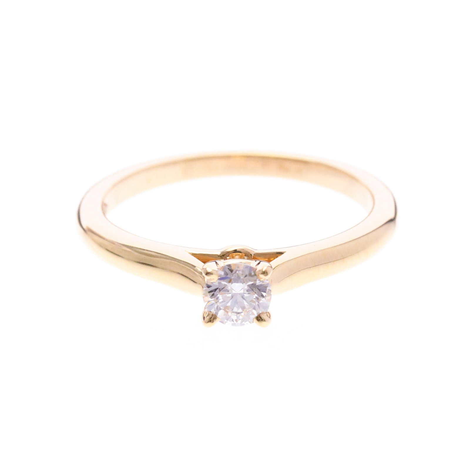Pink Gold Cartier Ring Band: Pink Gold Cartier Ring Band Pink gold Cartier ring band, featuring a brilliant cut diamond set in an elegant pink gold (18K) design. This stylish band boasts a classic 50 US size and 2mm width, making