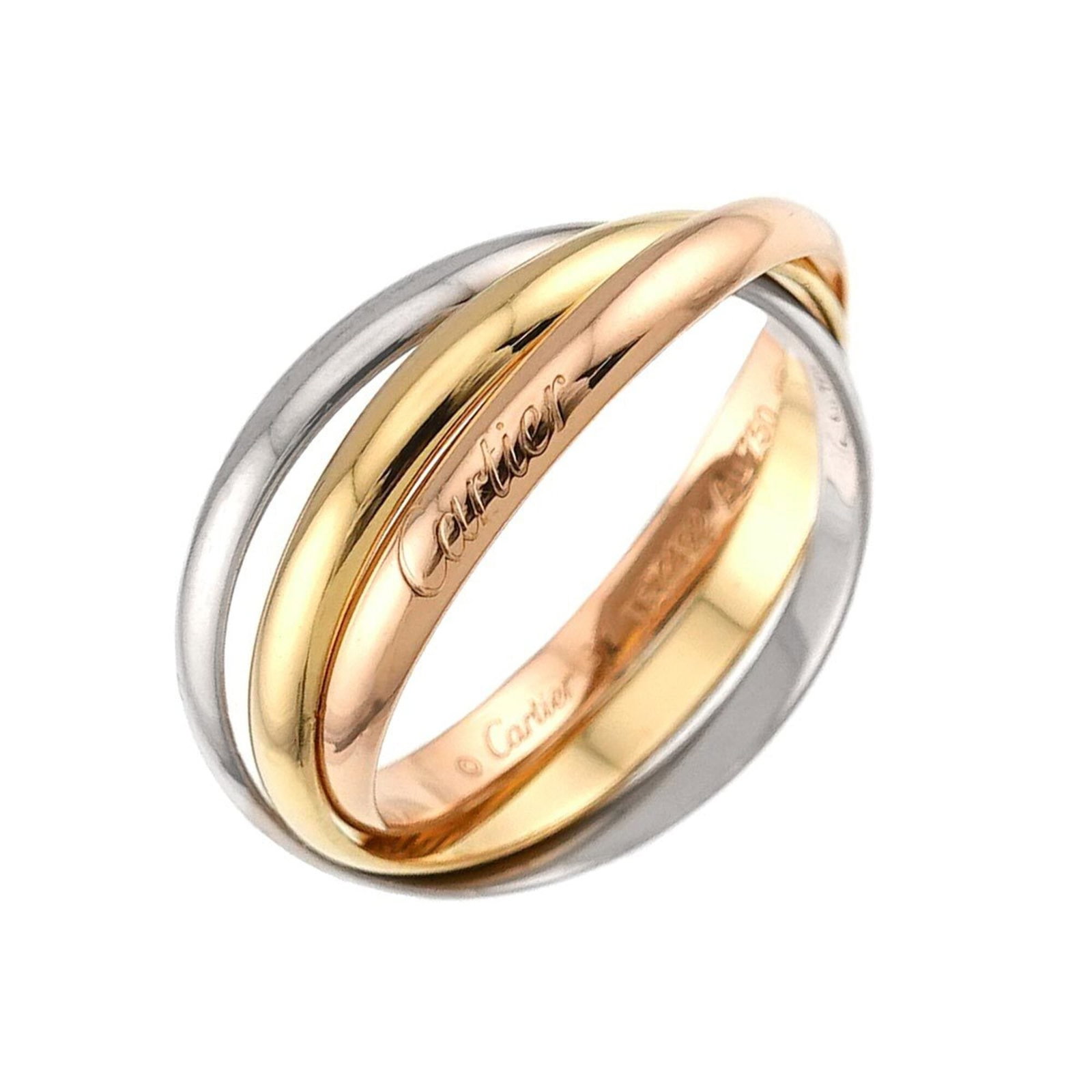 Pink Gold Cartier Yellow Ring Band Gold (18K) White: Pink Gold Cartier Yellow Ring Band Gold (18K) White Pink Gold Cartier Yellow Ring Band Gold (18K) White - A classic ring band from renowned luxury brand Cartier, crafted in 18K pink gold with white go