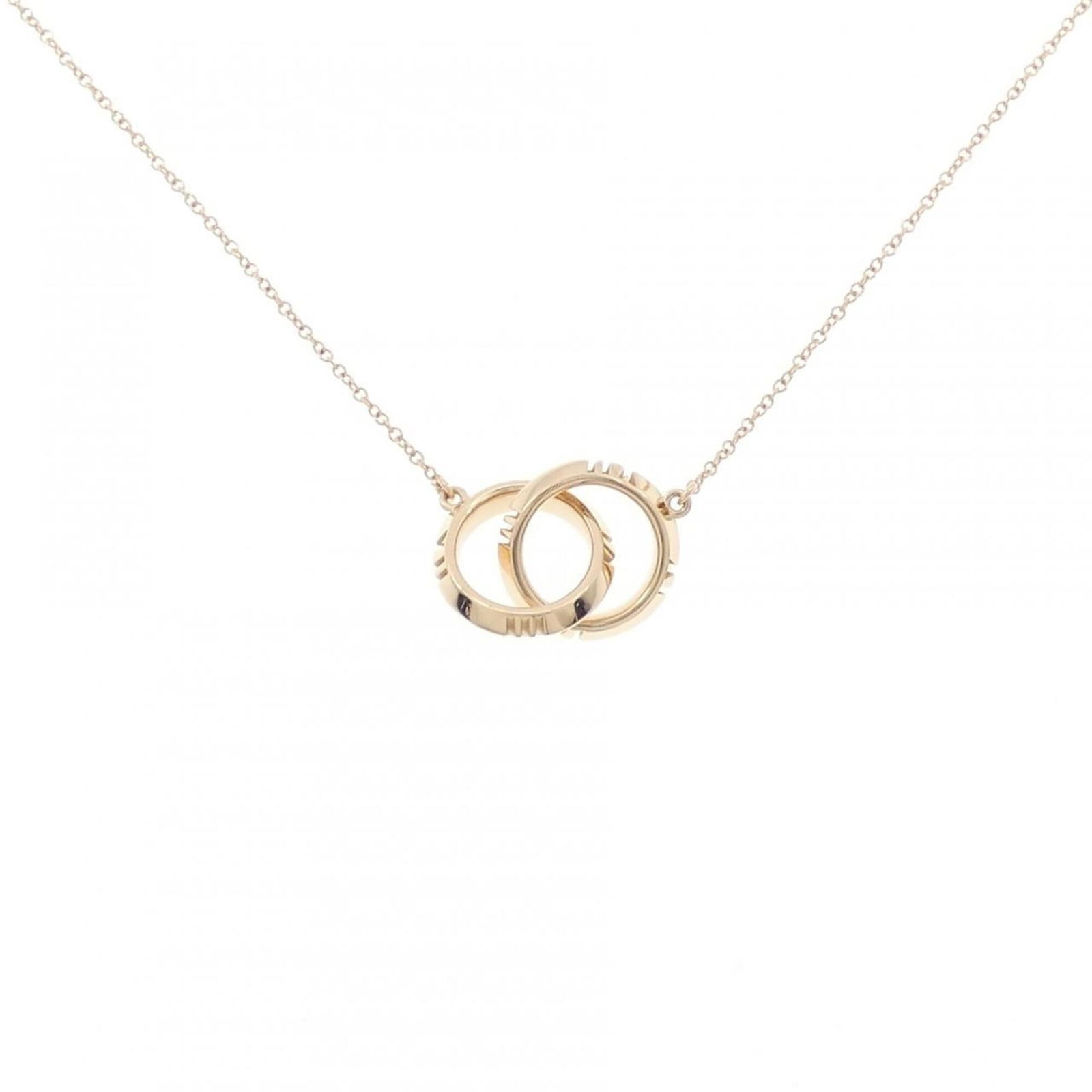 Interlocking Necklace Closed by Tiffany & Co: Interlocking Necklace Closed by Tiffany & Co Tiffany & Co's Interlocking Necklace is a stunning piece featuring pink gold (18K) and a pendant size of 12.8mm x 20.5mm, nestled within a necklace that sp