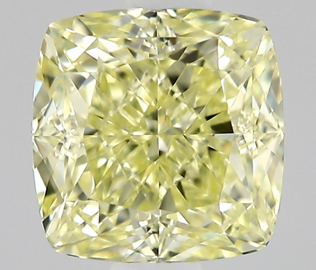 GIA Cushion Modified 0.5ct Fancy Light Yellow VVS2 - Loose Natural Diamond: GIA Cushion Modified 0.5ct Fancy Light Yellow VVS2 - Loose Natural Diamond GIA certified, this cushion-cut loose natural diamond boasts an exceptional Fancy Light Yellow color and VVS2 clarity. With E
