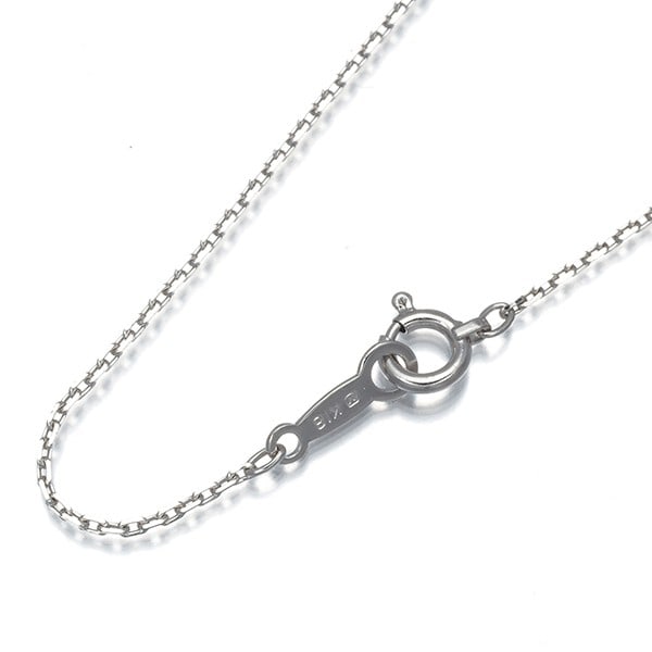 Mikimoto Chain Necklace Cable 40Cm 18K 750 White Gold: Mikimoto Chain Necklace Cable 40Cm 18K 750 White Gold 18k white gold cable chain necklace with a length of 40cm, featuring a delicate 1.0mm width and a sturdy 3.5mm clasp. This elegant piece
