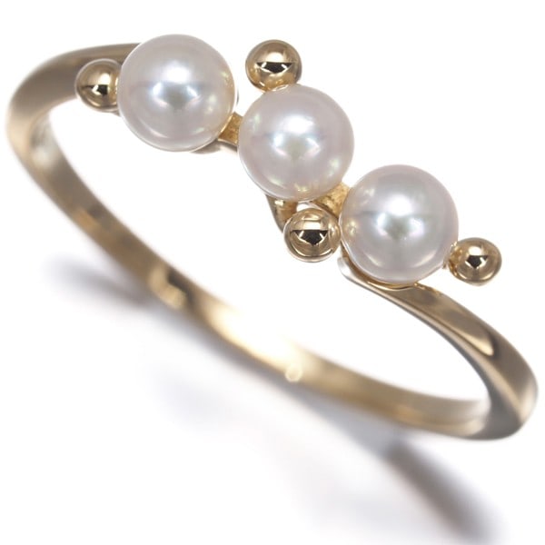 Mikimoto Ring Akoya Pearl 3.5Mm Us5.5-5.75 18K 750 Yellow Gold: Mikimoto Ring Akoya Pearl 3.5Mm Us5.5-5.75 18K 750 Yellow Gold 18K yellow gold ring featuring a cultured Akoya pearl with a diameter of approximately 3.5mm, set in a sleek design that showcases the na
