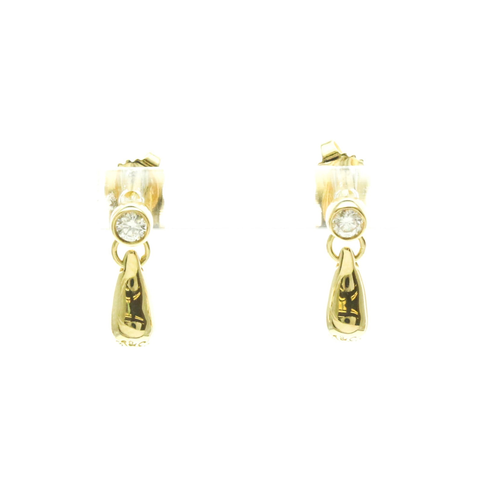 Yellow Gold Drop Earrings Tiffany: Yellow Gold Drop Earrings Tiffany Yellow gold drop earrings from Tiffany, featuring teardrop diamond drops set in an 18K yellow gold setting. The delicate design showcases a 4.00mm x 4.00mm diamond st