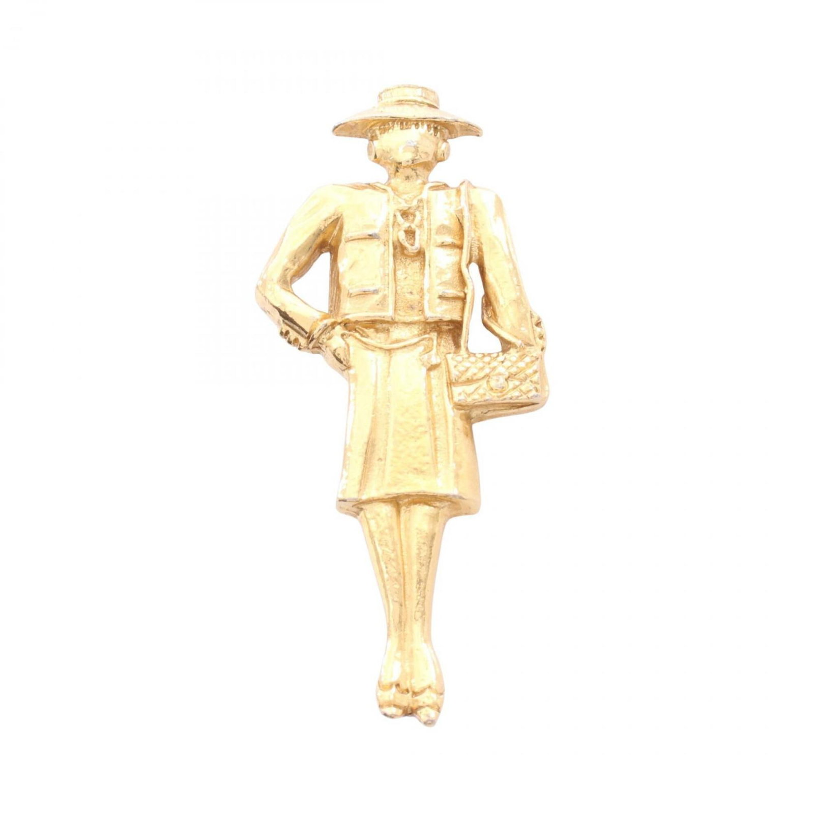 Chanel Brooch Gold Plating: Chanel Brooch Gold Plating This exquisite Chanel brooch boasts elegant gold plating, adding a touch of sophistication to any outfit. Measuring 6cm x 2.5cm in size, it features a refined design that co