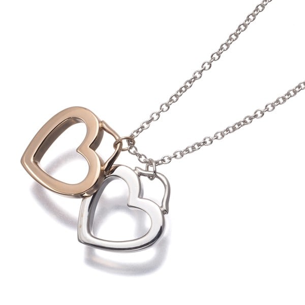 Sentimental Double Heart Necklace 925/ 18k Silver Tiffany&Co (1 of 4)