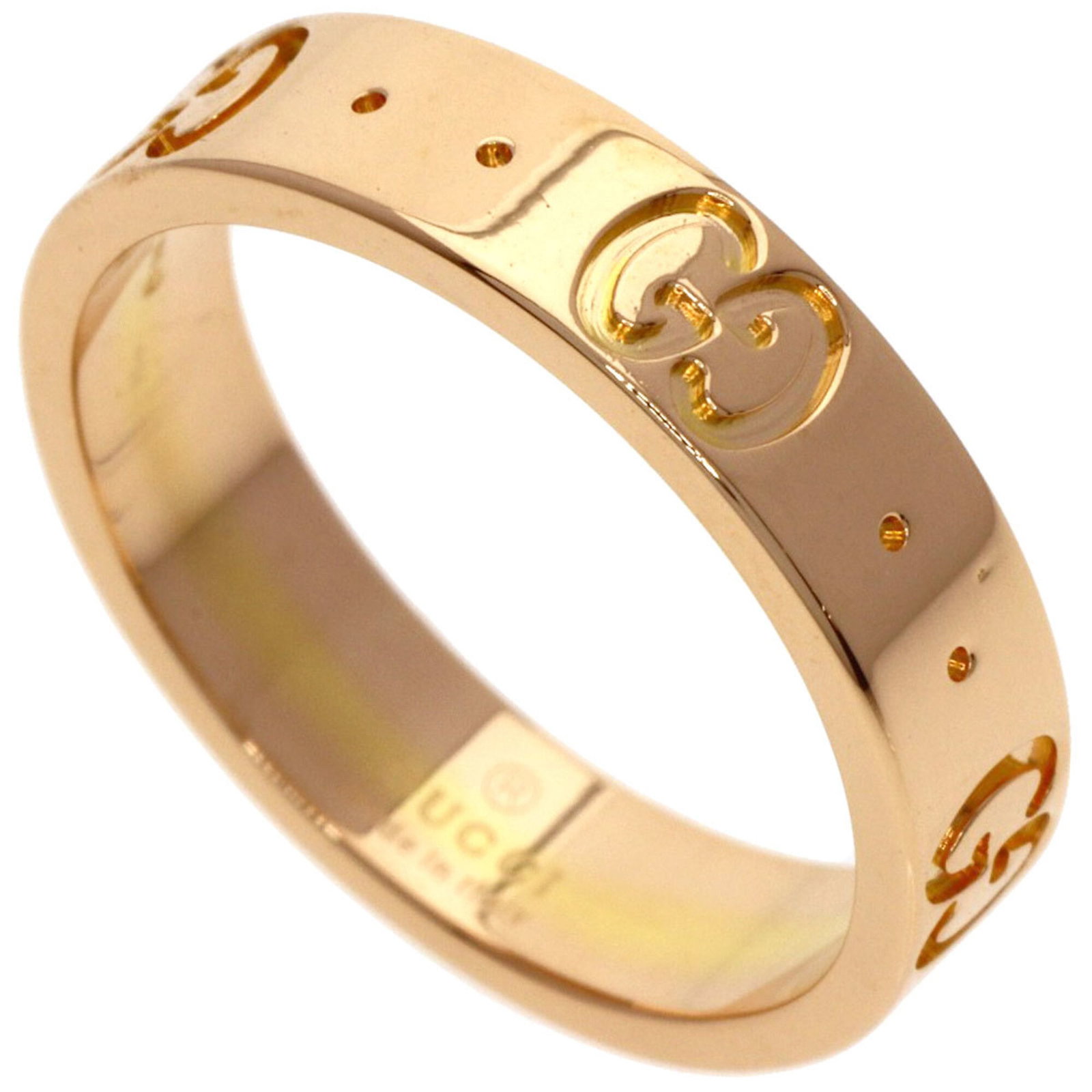 Women's Pink Gold Gucci Icon #8 Ring: Women's Pink Gold Gucci Icon #8 Ring Pink gold (18K) details add a touch of luxury to this Gucci Icon #8 ring, available in US size 4.5. The signature from the artist adds a personal touch to this sty