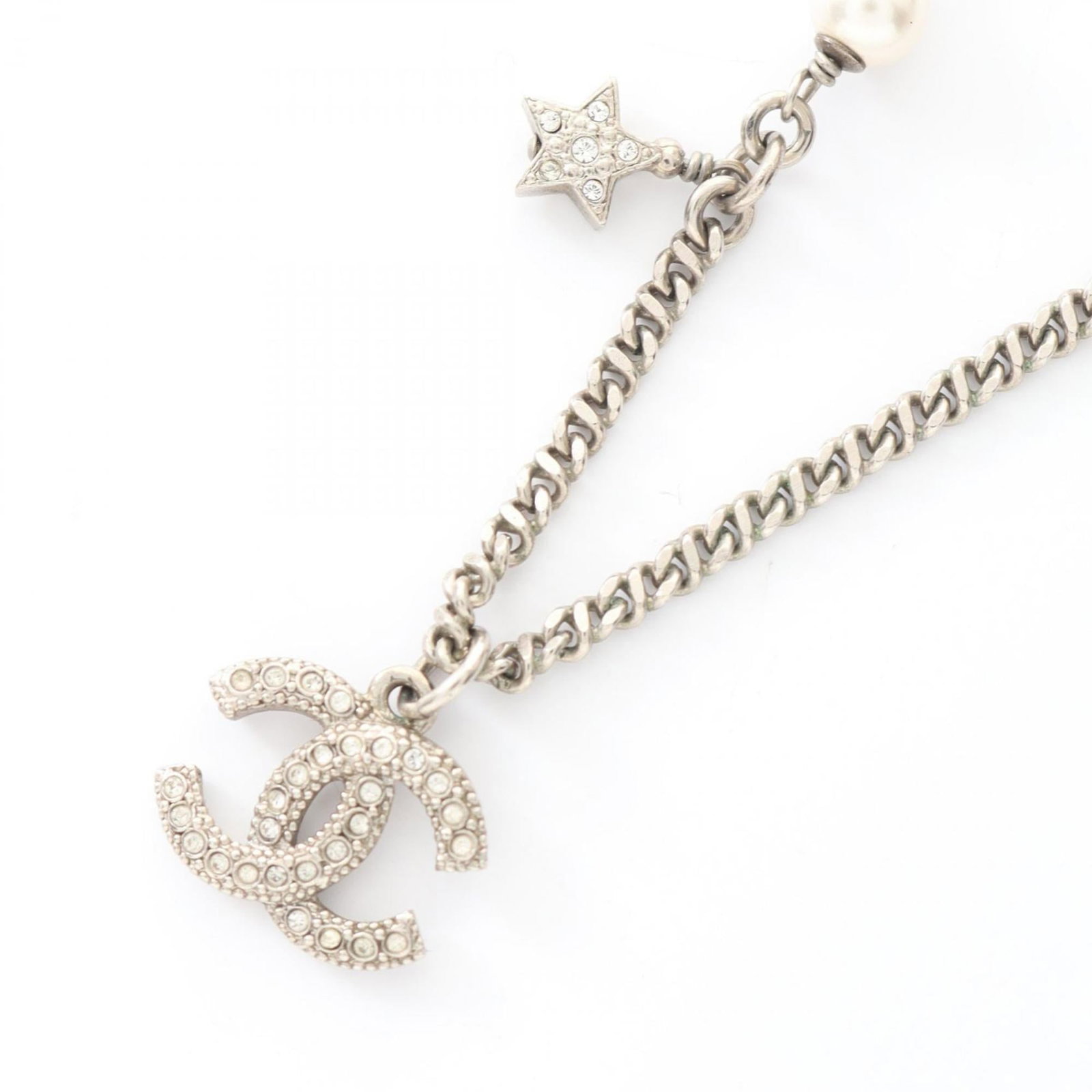 Chanel Necklace Jewelry Stainless Steel Rhinestone Faux Pearl Women'S Gold White Clear: Chanel Necklace Jewelry Stainless Steel Rhinestone Faux Pearl Women'S Gold White Clear The Chanel Necklace Jewelry features a stainless steel pendant with artificial pearl and rhinestone accents, set 