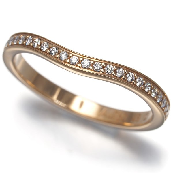 Cartier Ring Diamond Ballerine Wedding Band Half Eternity Eu49 18K Rg: Cartier Ring Diamond Ballerine Wedding Band Half Eternity Eu49 18K Rg Cartier's Ballerine collection shines in this elegant half eternity wedding band, set with a natural diamond. The 18k rose gold me