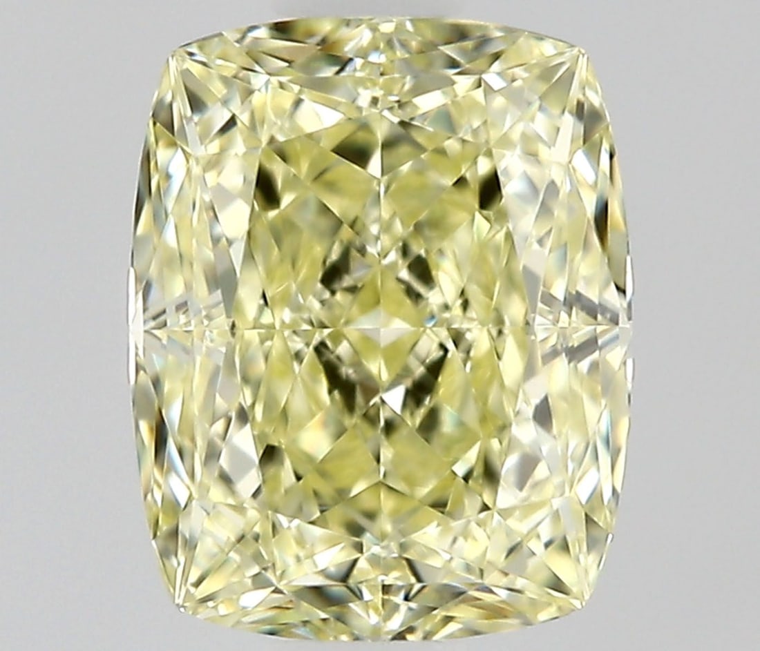 GIA Cushion Modified 0.9ct Fancy Light Yellow VVS2 - Loose Natural Diamond: GIA Cushion Modified 0.9ct Fancy Light Yellow VVS2 - Loose Natural Diamond 0.9ct Fancy Light Yellow VVS2 - Loose Natural Diamond with EX Polish and VG Symmetry, certified by the Gemological Institute 