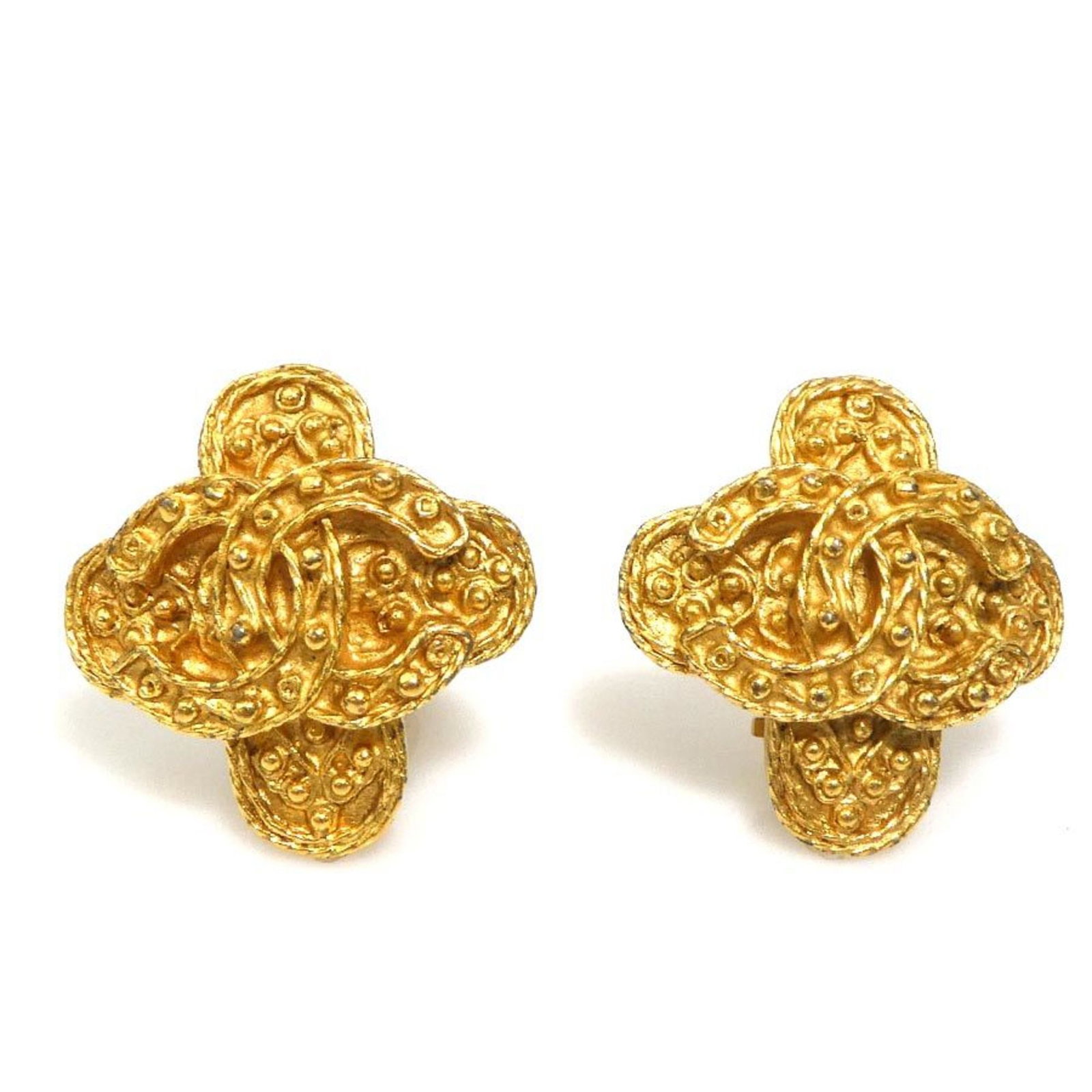 Chanel Clip Earrings Metal: Chanel Clip Earrings Metal Chanel Clip Earrings Metal are crafted from high-quality metal, featuring a classic clip design. Made in France, these elegant earrings boast a timeless gold finish that add