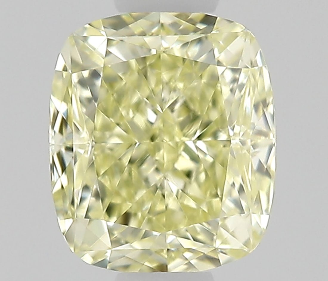 Cushion Brilliant 0.33ct Fancy Light Yellow IF - Loose Natural Diamond: Cushion Brilliant 0.33ct Fancy Light Yellow IF - Loose Natural Diamond 0.33ct Fancy Light Yellow IF - Loose Natural Diamond, showcasing exceptional clarity and vibrant color, with EX polish and VG sym