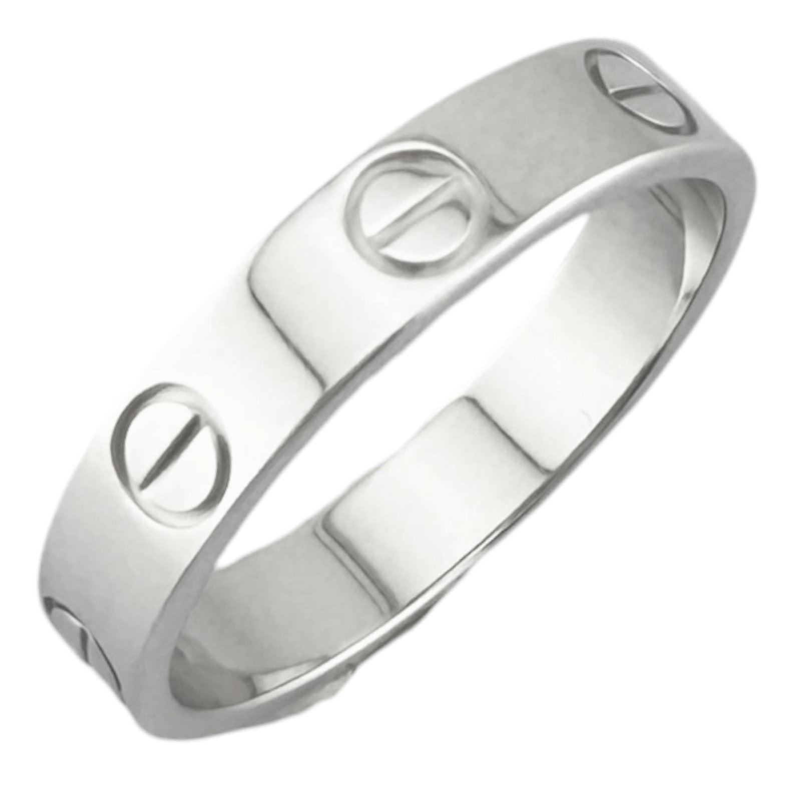 White Gold Band Ring by Cartier 18K: White Gold Band Ring by Cartier 18K White Gold Band Ring by Cartier 18K features a classic design with 18K white gold material and a US size 6 fit. The band showcases the iconic Cartier style, making