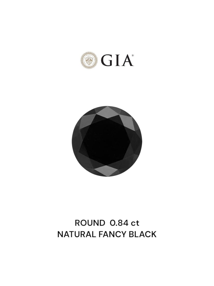 GIA Round 0.84ct Fancy Black VVS2 - Loose Natural Diamond: GIA Round 0.84ct Fancy Black VVS2 - Loose Natural Diamond GIA Round 0.84ct Fancy Black VVS2 - Loose Natural Diamond, certified by the Gemological Institute of America (GIA) with a high level of