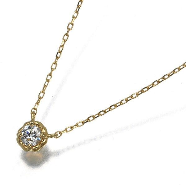 Ahkah Necklace Diamond Tia Solitaire 18K 750 Yellow Gold: Ahkah Necklace Diamond Tia Solitaire 18K 750 Yellow Gold 18k yellow gold pendant features a natural diamond solitaire, set in a classic tia design. The necklace boasts a timeless look with its