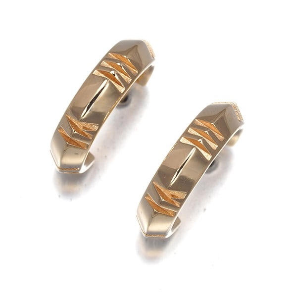 Tiffany&Co. Earrings Atlas X Closed Hoop 18K 750 Rose Gold: Tiffany&Co. Earrings Atlas X Closed Hoop 18K 750 Rose Gold Tiffany & Co.'s Atlas X Closed Hoop earrings showcase elegant design in rose gold, crafted from 18k metal. The hoop style features a subtle