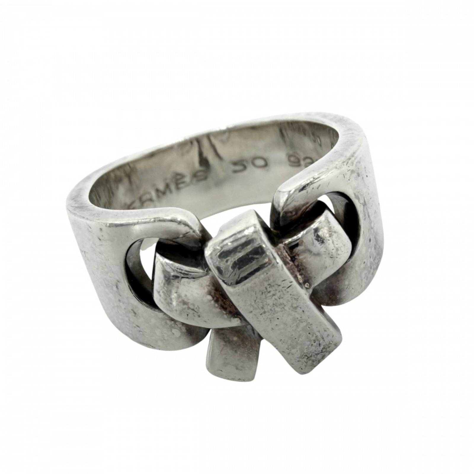 Ring silver band 925 by Hermes: Ring silver band 925 by Hermes Silver band ring by Hermes, made from 925 sterling silver and available in US size 4.5. This elegant ring features a classic design that complements a variety of styles.