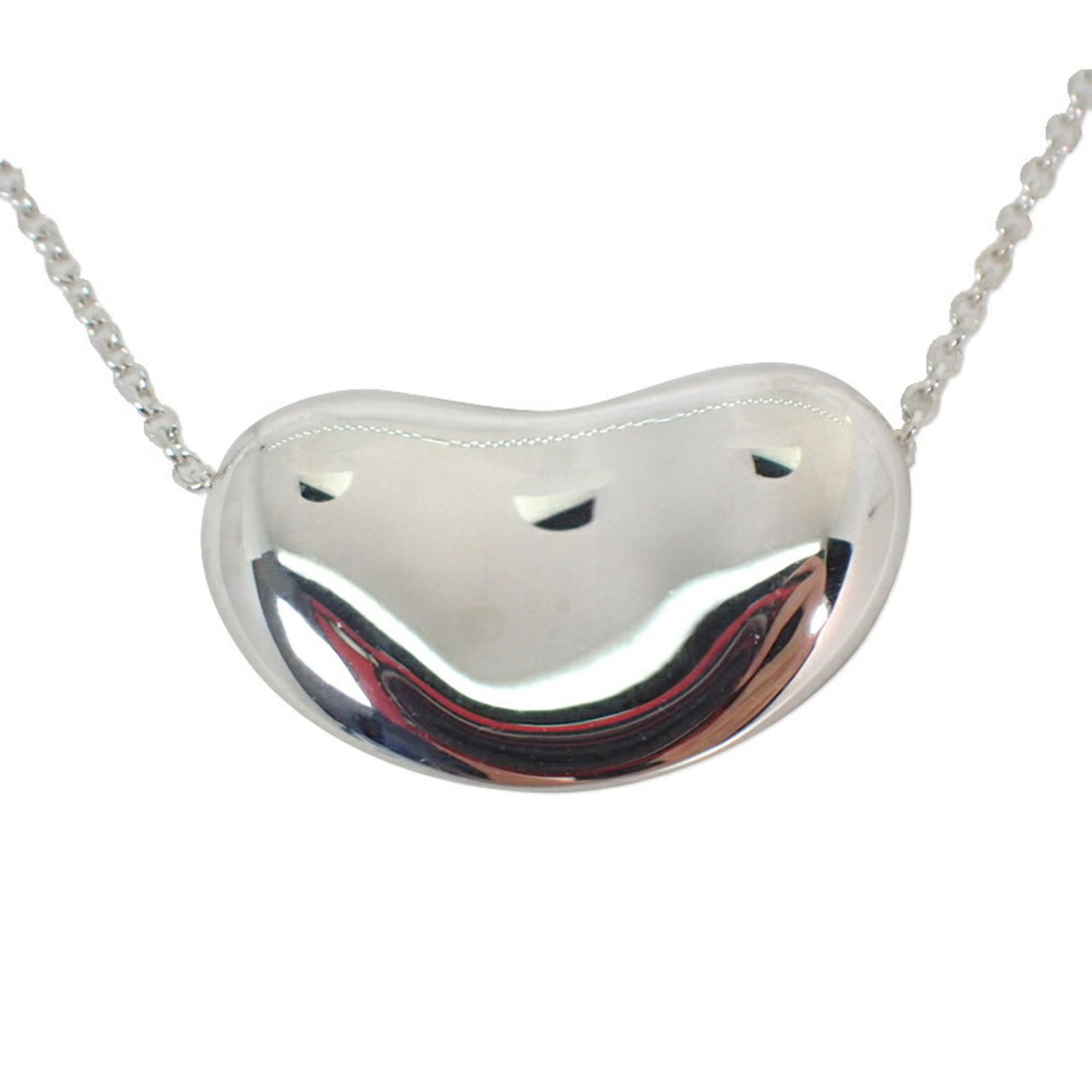 Bean Pendant Necklace by Tiffany and Co.: Bean Pendant Necklace by Tiffany and Co. Sterling silver pendant necklace by Tiffany and Co., featuring a 12mm x 19mm bean-shaped pendant with a 41 cm / 16.14'' adjustable neck circumference, made fro