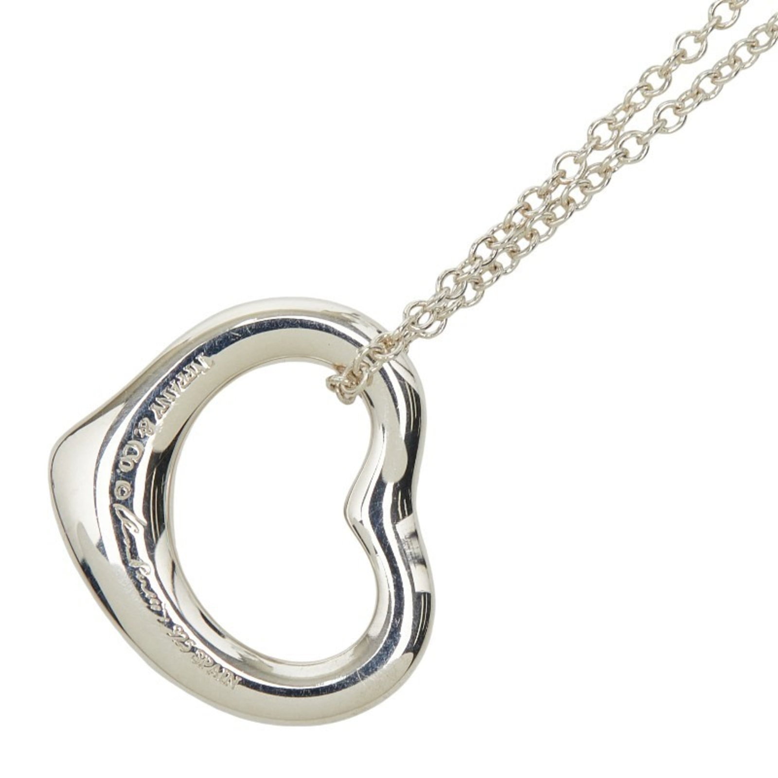 Tiffany & Co. Open Heart Necklace In 925 Sterling Silver For Women.: Tiffany & Co. Open Heart Necklace In 925 Sterling Silver For Women. Tiffany & Co.'s iconic Open Heart Necklace is crafted from 925 sterling silver, making it a timeless and elegant accessory for women