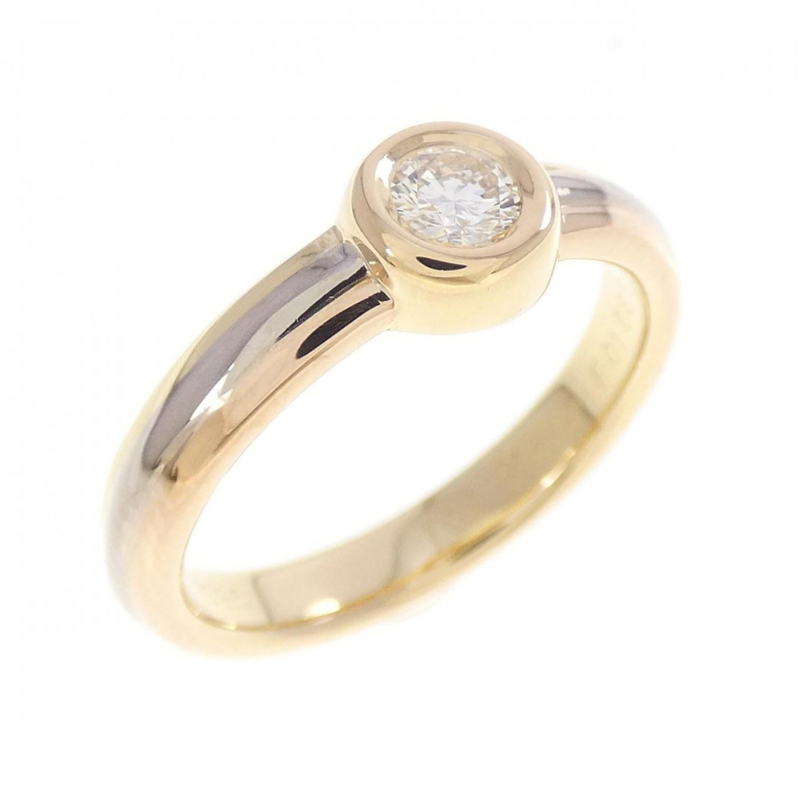 Pink Gold Cartier Yellow Ring Band Gold (18K) White: Pink Gold Cartier Yellow Ring Band Gold (18K) White Pink gold Cartier ring band in 18K, featuring white diamonds and available in sizes 6.5 US. This elegant piece showcases the luxury of Cartier's sig