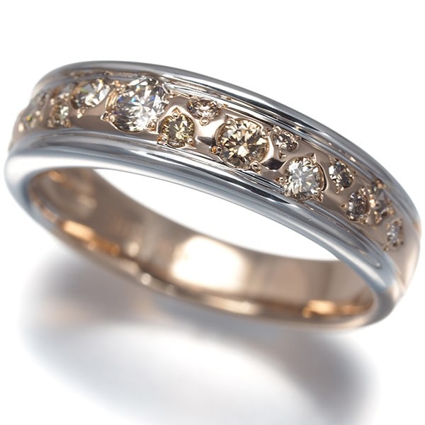 Kashikey Ring Diamond 0.52Ct Melange Us8.5 18K 750 Rose Gold/ Wg: Kashikey Ring Diamond 0.52Ct Melange Us8.5 18K 750 Rose Gold/ Wg The Kashikey Ring Diamond features a stunning 0.52ct natural diamond, set in an 18K rose gold and white gold multi-tone design with a U