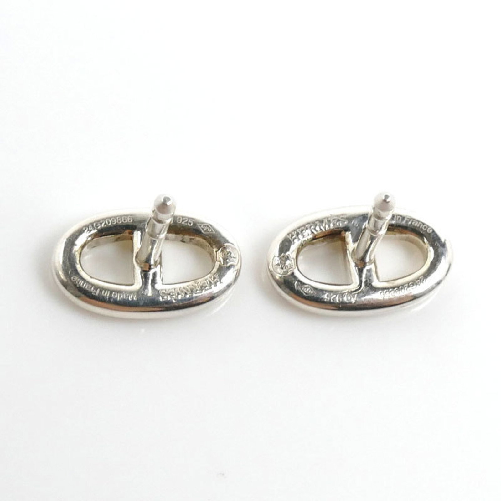 Hermes Stud Silver 925 Earrings - 5